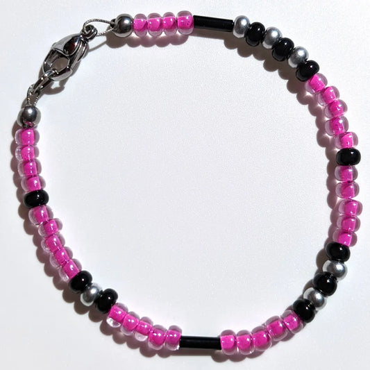 "Bestie" Morse Code Bracelet - Bubblegum Shimmer