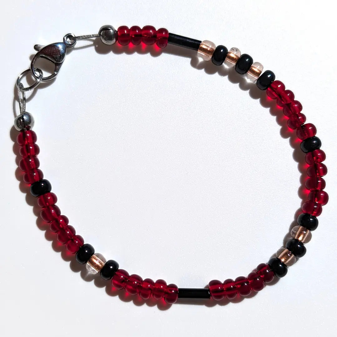 "Bestie" Morse Code Bracelet - Cherry Sparkle