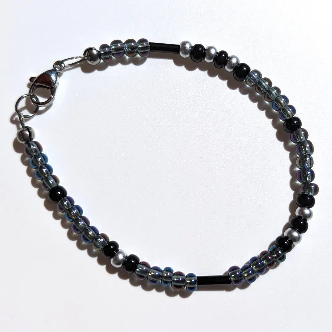 "Bestie" Morse Code Bracelet - Oil Slick Shimmer