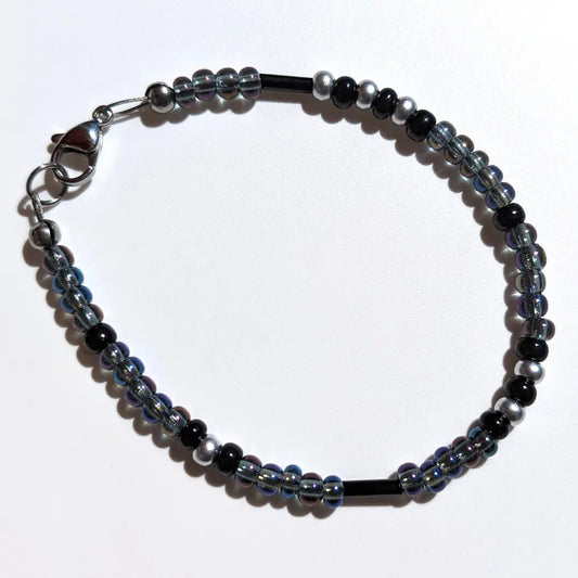 "Bestie" Morse Code Bracelet - Oil Slick Shimmer