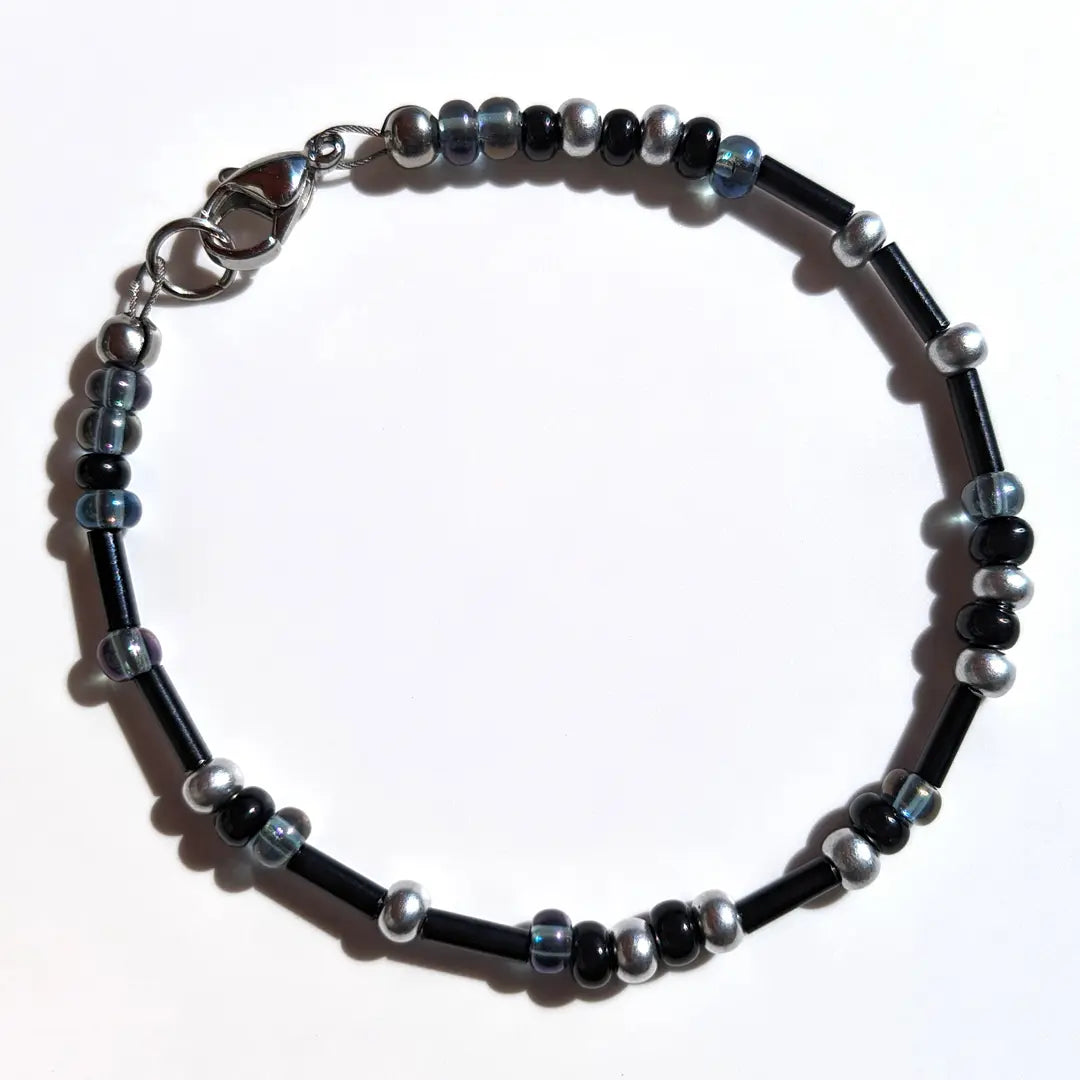 "Soulmate" Morse Code Bracelet - Oil Slick Shimmer