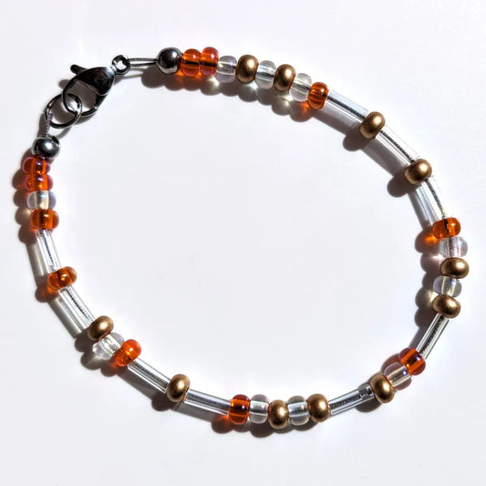 "Soulmate" Morse Code Bracelet - Tangerine Glitter