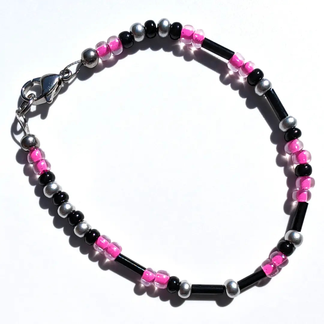 "Strength" Morse Code Bracelet - Bubblegum Shimmer