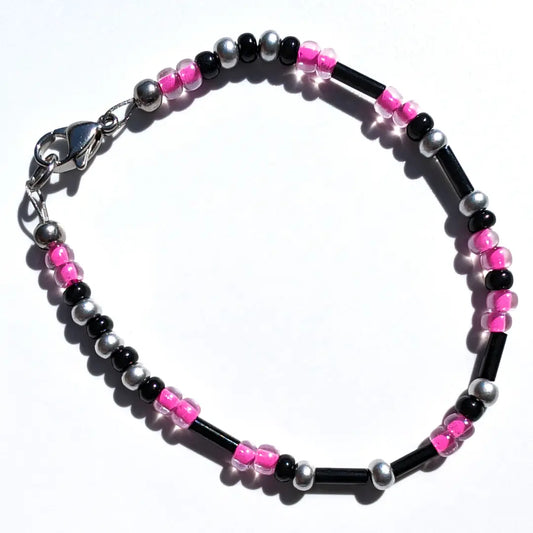 "Strength" Morse Code Bracelet - Bubblegum Shimmer