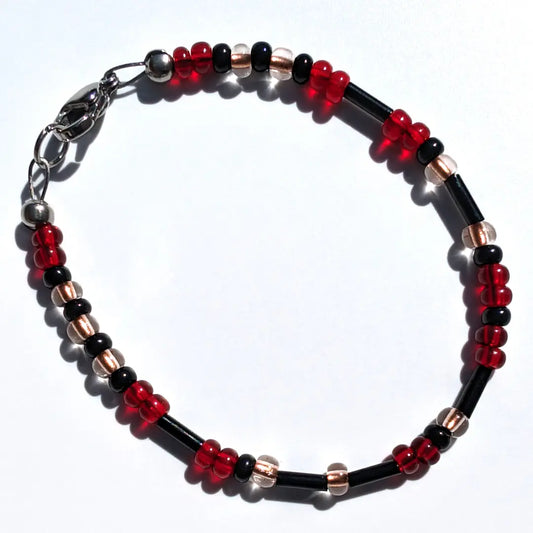 "Strength" Morse Code Bracelet - Cherry Sparkle