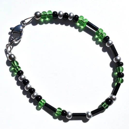 "Strength" Morse Code Bracelet - Limeade Shimmer