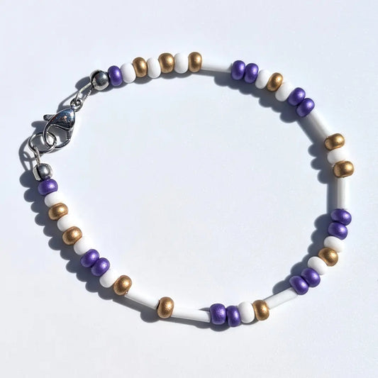 "Vikings" Football Morse Code Bracelet