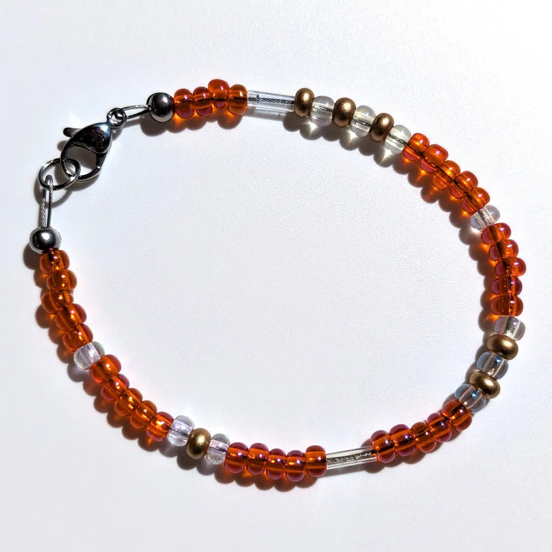 "Bestie" Morse Code Bracelet - Tangerine Glitter