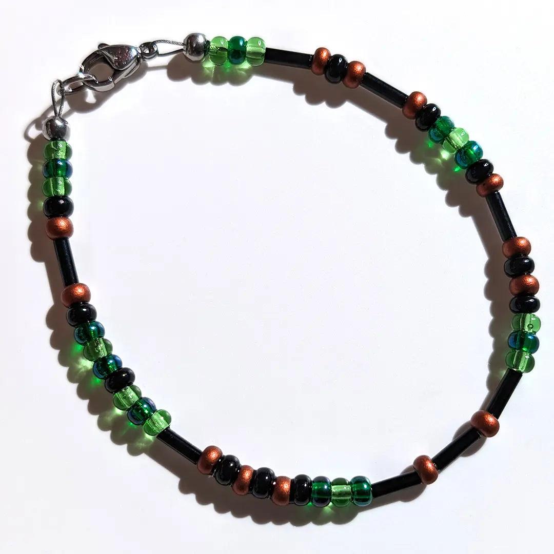 This Custom Shamrock Morse Code Bracelet, handcrafted with a limited time dual green color scheme, is a fun, festive way to celebrate St. Patrick's Day.