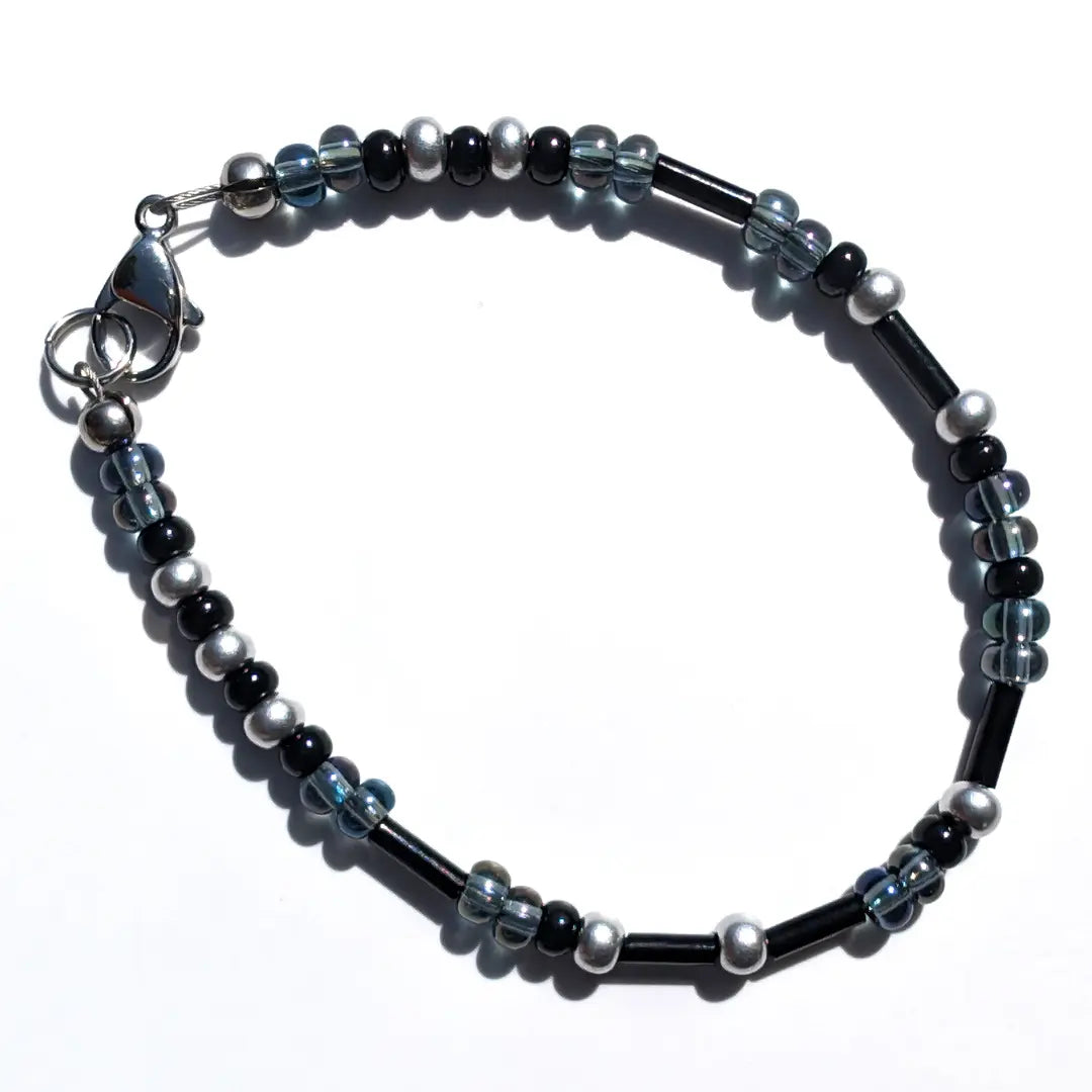 "Strength" Morse Code Bracelet - Oil Slick Shimmer