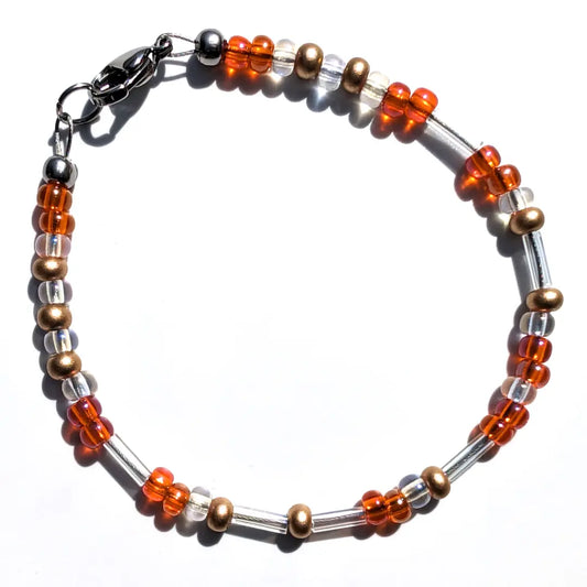 "Strength" Morse Code Bracelet - Tangerine Glitter