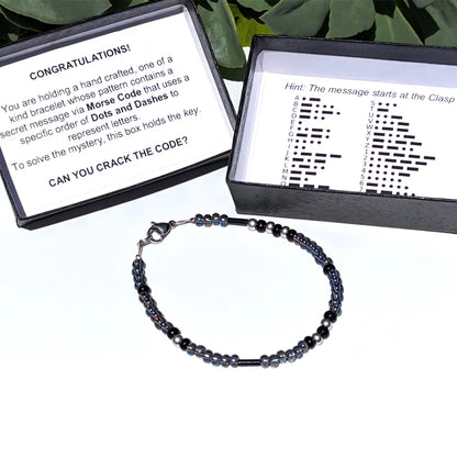 "Bestie" Morse Code Bracelet - Oil Slick Shimmer